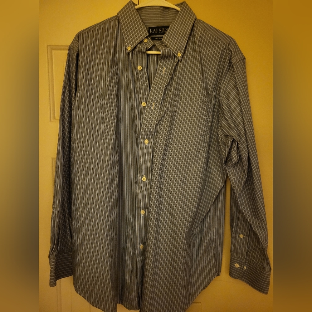 Ralph Lauren L/S Striped Dress Shirt (Non-Iron) (16 32-33)